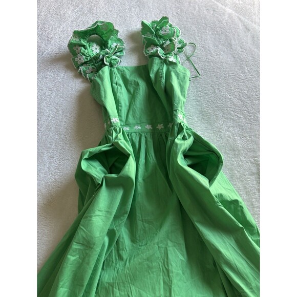 English Factory Ruffle Detail Midi Dress Sz XS Green - Picture 11 of 11